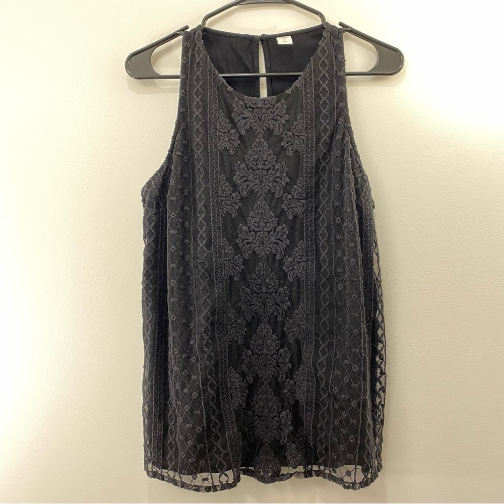 Elegant Black Lace Tank Top